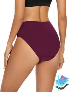 lot 16381 image: Leovqn Period Swimwear Leakproof Menstrual Bikini Waterproof Bottom UPF 50 Swim Brief Light Flow - Teens Girls Women_Red_M - Retail $9