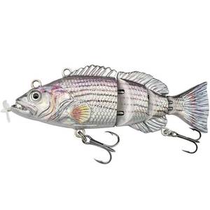 lot 16382 image: Robotic Swimming Lure 3.9�� Electronic Lures USB Rechargeable LED Light 4 Segment Multi Jointed Swimbait Fishing Tackle for Bass Trout Pike (Hybrid Striped Shad Specialty) - Retail $23