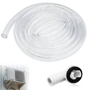 lot 16387 image: 6Ft Portable Air Conditioner Drain Hose, 35 Inch Leakproof AC Drain Hose Kit, Universal AC Drain Hose Drain Pipe Replacement with Hose Connector and Clamp, Window Air Conditioner Unit Parts - Retail $10