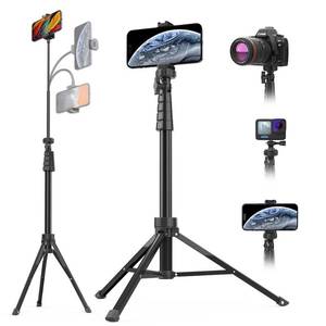 lot 16401 image: Aureday 88���� Flexible Phone Tripod with 14.95���� Gooseneck, Remote and Phone Holder, Overhead Cell Phone Stand��Selfie Stick for Video Recording, Compatible with iPhone Android Phone, Camera - Retail $24
