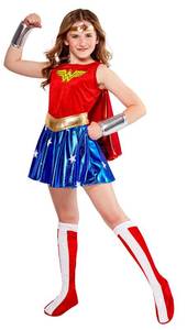 lot 16403 image: DC Comics Wonder Woman Costume for Kids by Rubies, Girls Small - Retail $38