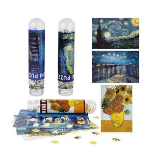 lot 16408 image: Small Jigsaw Puzzles for Adults Mini Puzzle 150 Pieces Small Puzzles Micro Piece Puzzles Challenging Difficult Travel Starry Night Rhone River Sunflower Puzzle 6 x 4 inches, 3 Pack - Retail $16
