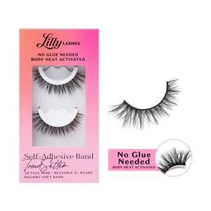 lot 16417 image: Lilly Lashes 3D Self Adhesive Eyelashes, No Lash Glue Needed, Body Heat Activated Press on Lashes, Reusable Self Adhesive Eyelashes Up to 5x, Easy to Apply & Remove (TrendSetter) - Retail $16