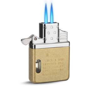 lot 16429 image: SOMGEM Torch Lighter Butane Fuel Refillable, Cool Pocket Lighters Insert DoubleDual Jet Flame for Classic Lighter Case, Windproof Lighter Inserts with Visable Tank Window, Great Gift for Him - Retail $10