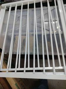 lot 1942 image: White metal child gate for house 27X31in&nbsp