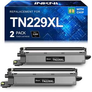 lot 1976 image: InkNI Compatible Toner Cartridges Replacement for Brother TN229XL Black TN229 TN229XLBK TN-229XL Toner High Yield Work for MFC-L3780CDW MFC-L3720CDW HL-L3280CDW HL-L3220CDW HL-L3300CDW Printer, 2 Pack - Retail $50