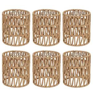 lot 1981 image: 6 Pack Rattan Lamp Shade, Small Boho Lamp Shades Replacement, 5.9in Height, 5in Diameter, 1.53in Fitter, Cylinder Woven Lampshade for Floor Lamps, Pendant Light, Chandelier, Wall Sconces Light Fixture - Retail $50