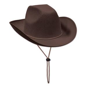 lot 2240 image: Beistle Brown Felt Cowboy Hat - Retail $14
