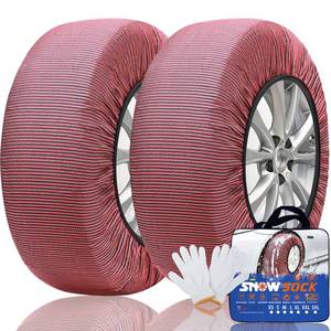 lot 2241 image: KANIYA Snow socks for tires EN 16662-1 Approved snow socks for car Snow chains Pack of 2 Washable Quick assembly (XS)