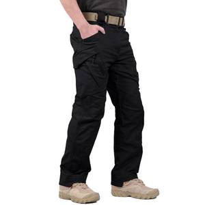 lot 2261 image: Hiwise Mens Ripstop Tactical Pants Water Resistant Stretch Cargo Pants Lightweight EDC Hiking Work Pants (Black, 42WX30L) - Retail $40