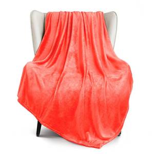 lot 3779 image: Exclusivo Mezcla Extra Large Fleece Throw Blanket for Couch, Sofa, 300GSM Super Soft and Warm Blankets, Coral Orange Throw All Season Use, Cozy, Plush, Lightweight, 50x70 Inches - Retail $26
