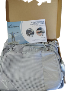 lot 3780 image: Packingcozy Compression Packing Cubes Travel Set - Retail $24