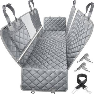 lot 3788 image: URPOWER 6-in-1 Dog Car Seat Cover for Back Seat, Waterproof Dog Car Hammock with Mesh Window, Non-Slip Pet Backseat Protector for Cars, Trucks and SUVs - Retail $40