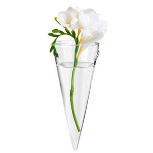 lot 4410 image: Clear Circular Cone Glass Wall Hanging Vase Flower Vase Bottle for Plant Holder Flower Creative Decor Cone Type Vase Succulent Planter Arrangement for Bedroom Kitchen Living Room Office - Retail $15