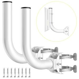 lot 11634 image: KORYCE Universal Wireless Bridge Bracket Mount, 2-Pack J Pole Mounts, 180 Adjustable Wall-Mounted Mount for Outside Antenna Starlink, Outdoor Bracket for AP Access Point Client CPE - Retail $19