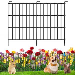 lot 11637 image: Decorative Garden Fence 19 Pack - 17 in (H) x 20.68 ft (L) No Dig Dog Animal Barrier Rabbit Fence Rustproof Metal Wire Panel Border, Animal Ground Stakes Fencing for Garden, Patio&nbsp
