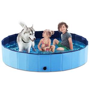 lot 11645 image: Jasonwell Foldable Dog Pool Collapsible Hard Plastic Swimming Pool Portable Kiddie & Pet Pool Doggie Wading Bath Tub for Puppy Small Medium Large Dogs Cats and Kids 63 - Retail $39
