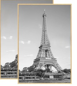 lot 1944 image: A 24x36 Eiffel Tower Black & White Wall Art - Retail $39