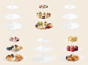 lot 1973 image: Cake Stand, White Dessert Table Display Set