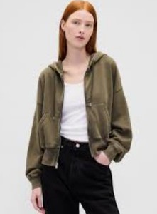 lot 2272 image: GAP Green zip up jacket hoodie size M&nbsp