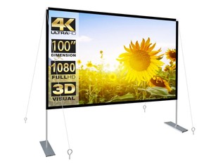 lot 5599 image: Hoin. 100-inch Projector Screen with 160° Viewing Angle - Retail $149