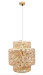 lot 5623 image: Frontsea Bamboo Rattan Pendant Light - Retail $89