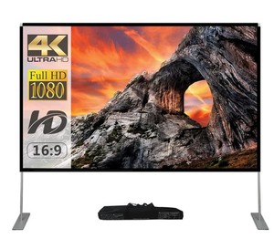 lot 5632 image: A100-Inch Projector Screen with 169 Aspect Ratio - Retail $149
