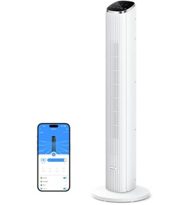 lot 5636 image: Goveelife Smart Tower Fan with Google Home &amp Alexa Integration - Retail $99