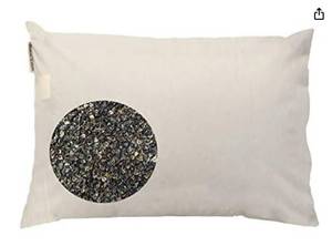 lot 5639 image: Beans72 Organic Buckwheat Pillow - Japanese Size (26 inches x 17 inches) Made in USA- Retail$60