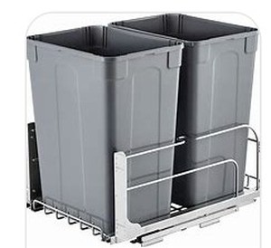 lot 5640 image: VEVOR Pull Out Trash Can CH-LS35L02 2 Pack - Retail $72