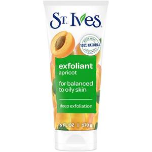 lot 6212 image: St. Ives Fresh Skin Apricot Face Scrub, Deep Exfoliator Skin Care for Clean, Glowing Skin, Oil-free Facial Scrub Made with 100percent Natural Exfoliants, 6 oz - Retail $5