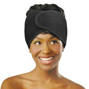 lot 6244 image: DONNA Deluxe Foam Mesh Wrap with Vitamin E, Head Wraps for Black Women, Hair Wrap for Sleep, Hair Nets for Sleeping, Mesh Hair Wrap, Silk Head Wrap, Black Color 1pc - Retail $7