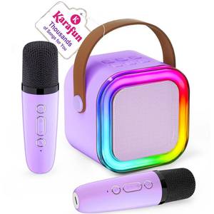 lot 6251 image: IROO Mini Karaoke Machine for Kids, 2025 TOP Toys Birthday Gifts Ideas for Girls Ages 4, 5, 6, 7, 8, 9, 10, 12 Years Old, Portable MP3 Player with 2 Wireless Mics for Party - Retail $25