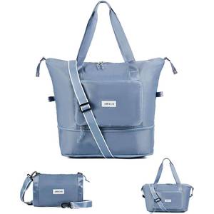 lot 6258 image: Arxus Folding Travel Bag Carry on Bags for Airplanes with Detachable Adjustable Shoulder Strap Light Weight Travel Duffle Bag for Women with Suitcase Sleeve 17x11x9 inch - Retail $2,496