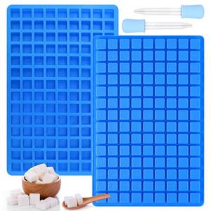 lot 6259 image: Sakolla Square Silicone Candy Molds, 126 Cavity Non Stick Mini Silicone Molds for Chocolate, Hard Candy, Gummy, Ice Cubes, Ganache, (Set of 2) - Retail $10