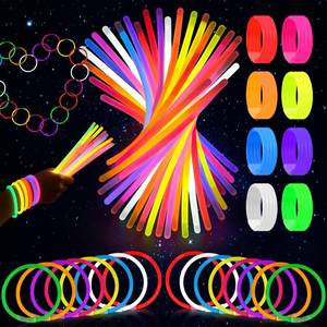 lot 6260 image: A3 otters 100PCS Glow Sticks, 8 Inch Glow in the Dark Party Favors Halloween Party Supplies Light Up Sticks for Kids Adults Birthday Decorations - Retail $9