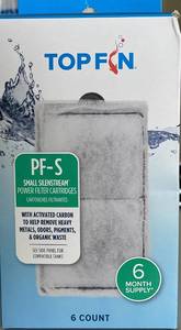 lot 6263 image: Top Fin Silenstream PF-S Small Filter Cartridges (6 Count) Refill for PF10 Power Filters (5.5in x 3.1in) - Retail $19