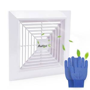 lot 6278 image: Aufind 11x11in Bathroom Exhaust Fan Cover with Spring - Heavy Duty Plastic Ventilation Grille, Easy Install Spring-Loaded Design for Ceiling or Wall Mounted Fans - Retail $1,142in
