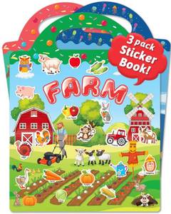 lot 6279 image: Benresive Reusable Sticker Book for Toddlers 2-4 Years, 3 Sets Travel Stickers for Kids, Waterproof Sticker Books for Toddlers 1-3, Crafts Activities for Todddlers 1-3 2-4 3-5 - Retail $10
