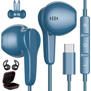 lot 6281 image: USB C Headphones for iPhone 17 Air 16 15 Pro Max Plus, Type C Earphone with Mic HiFi Stereo Volume Magnetic in Ear USBC Wired Earbud for Samsung Galaxy S25 S24 Ultra S23 Fe S22 Flip Pixel 10 9, Blue - Retail $15