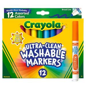 lot 6323 image: Crayola Broad Line Markers (12 Count), Washable Markers for Kids, Assorted, Back to School Essentials, Teacher Classrooms Must Have, School Supplies, 3 - Retail $5