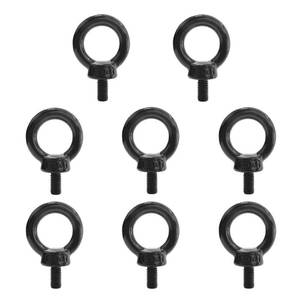 lot 10416 image: Sissatthai M8 Eye Bolt 8Pcs Lifting Eye Bolt, Black Eye Bolts Stainless Steel Eyebolts Heavy Duty for Machinery Shoulder - Retail $13