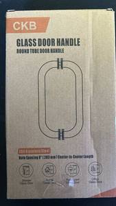 lot 10443 image: CKB 304 Stainless Steel Glass Door Handle - 8 Round Tube - Retail $25in