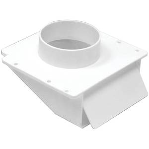 lot 10468 image: Lambro 143W Plastic Soffit Exhaust Dryer Vent with Damper, 4, White - Retail $11in