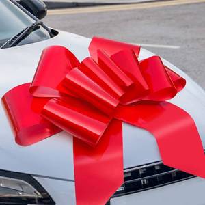 lot 10470 image: Big Red Car Bow 30in Large Giant for Car, Birthday Gift, Large Gift - Retail $10