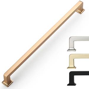 lot 10483 image: 9BUILD 6 Pack 15 Inch Champagne Bronze Cabinet Handles - Long Kitchen Pulls for Cabinets, Wardrobes - Hardware - Retail $47