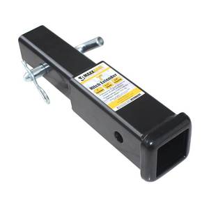 lot 11739 image: MaxxHaul 50833 2 x 2 inch Trailer Hitch Receiver Extender 7 inch Hitch Extension Length 3500 Lbs GTW - Retail $20