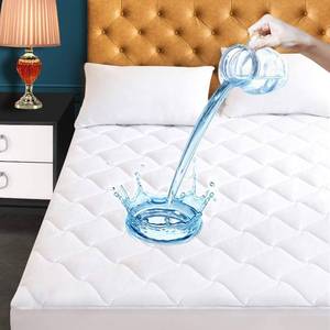 lot 11749 image: JamRest Twin XL Size Quilted Fitted Mattress Pad, Waterproof Breathable Cooling Mattress Protector, Stretches up to 21 Inches Deep Pocket Hollow Cotton Alternative Filling Noiseless Mattress Cover - Retail $33