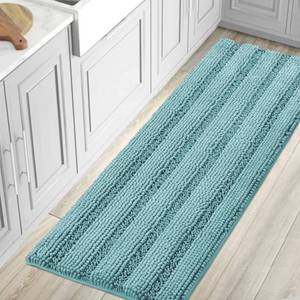 lot 11750 image: H.VERSAILTEX Bathroom Rugs Bath Mat Runner Rug Non Slip Kitchen Rug Extra Long Bath Rug Runners Oversized 59 x 20in Absorbent Washable Dry Fast Plush Area Rug for BathroomBedroom - Aqua Haze - Retail $40in