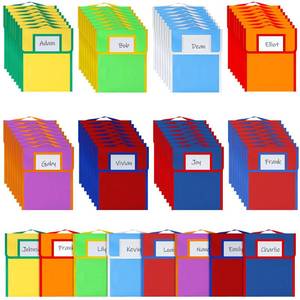 lot 11767 image: Talltalk 72 Pcs Book Bags for Classroom Bulk Book Pouch Bags with Stitched on Handle and Name Tag Pockets for Kids Classroom Library Work(Colorful,Nylon) - Retail $1,262